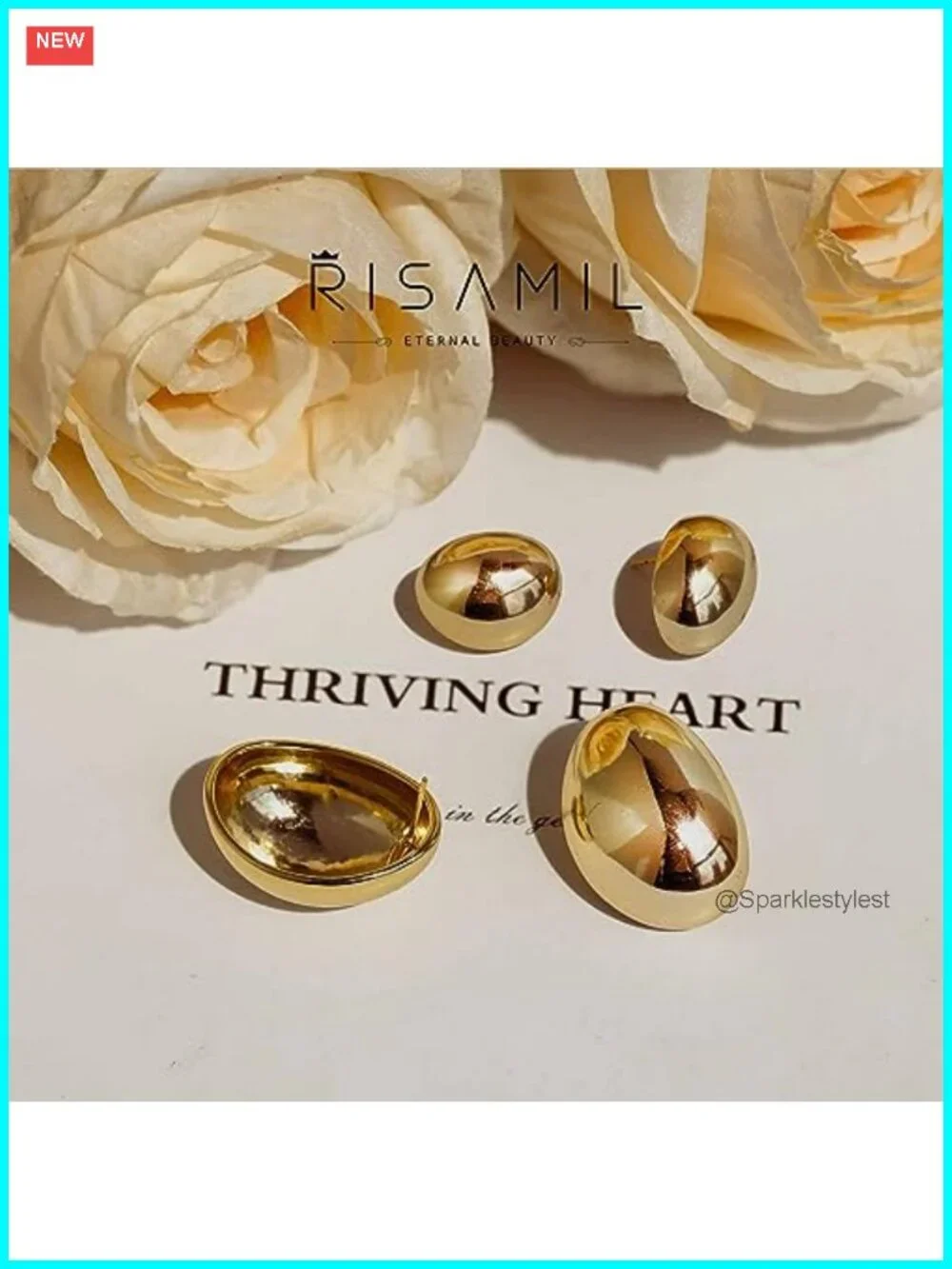 14K Gold Plated Chunky Hoop Earrings Set for Women, 2 Pairs